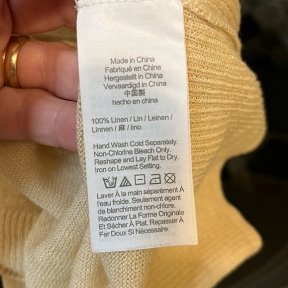 J CREW 100% Linen Knit Loose Fit Crewneck Cream Size S M L XL - Picture 7 of 9